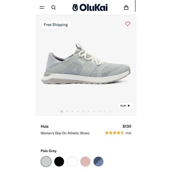 OluKai Women’s Slip-On Athletic Shoes Light Gray White Size US 9 EU 39 - Picture 11 of 11